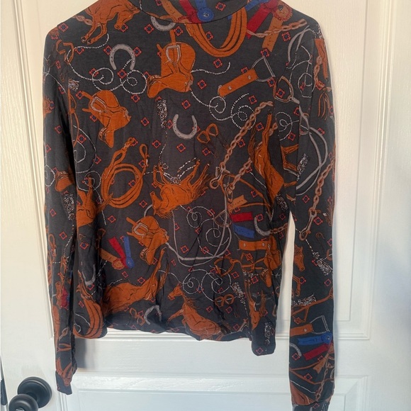 Anthropologie Adventurer Horses Mock Neck Top - Picture 2 of 10